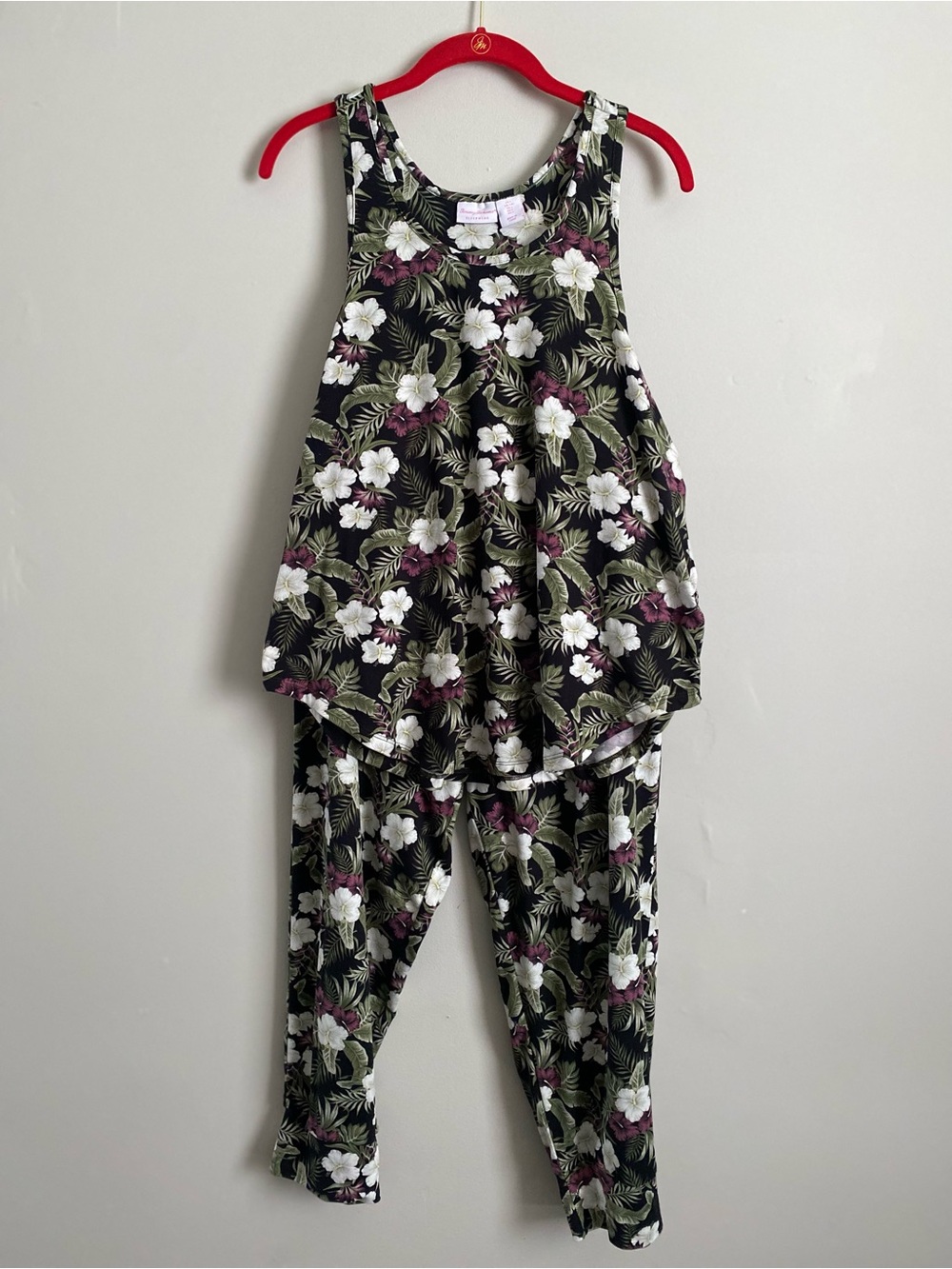 Tommy Bahama 2 Piece Pajama Lg Hibiscus Tropical Vacation Resort Hawaiian Lounge